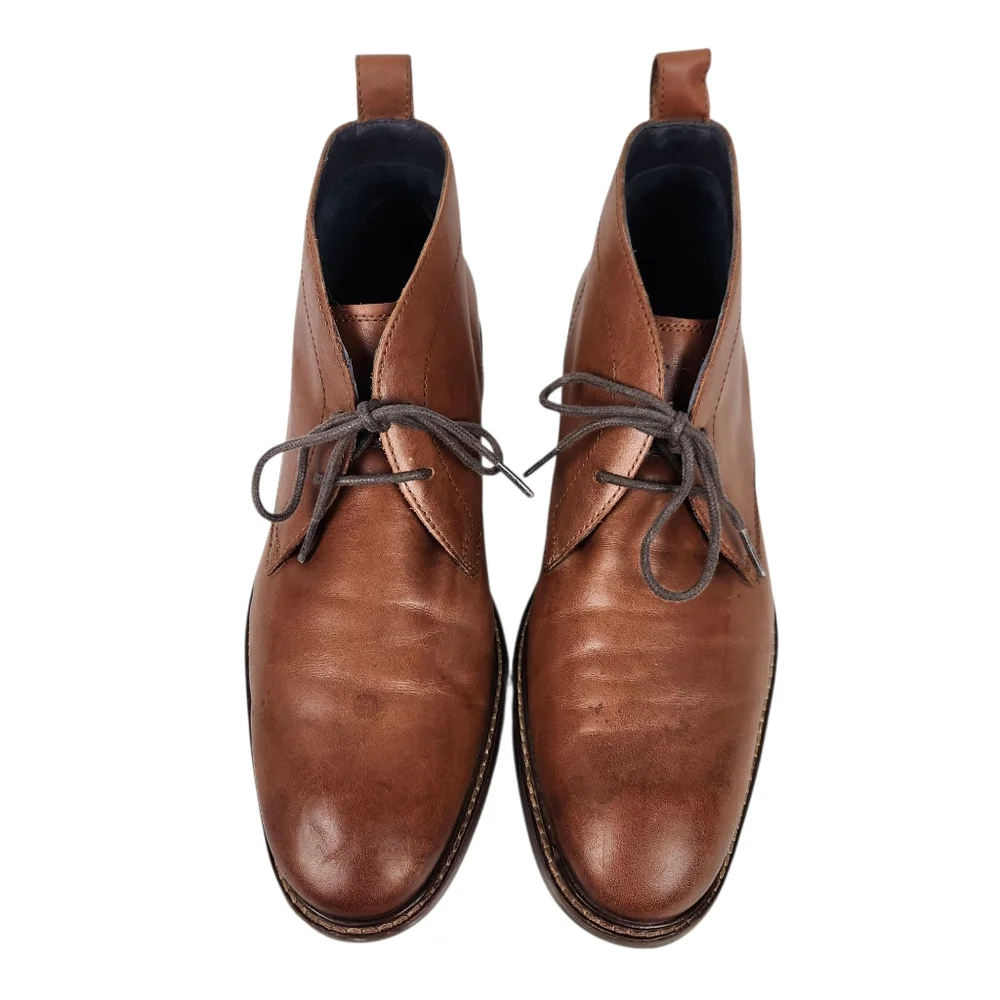 Cole Haan Kennedy Brown Leather Lace Up Waterproof Chukka Boots Mens Size 8.5
